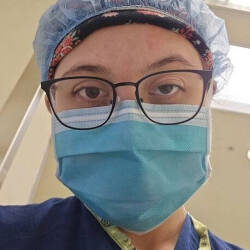 Courtney Myers selfie in medical scrubs